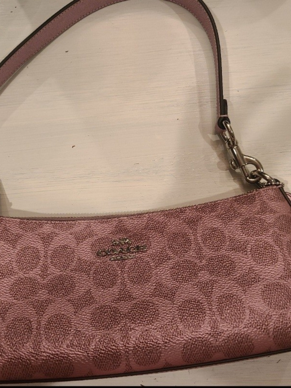 Coach charlotte shoulder bag in signature canvas (CCL40) pink/silver
